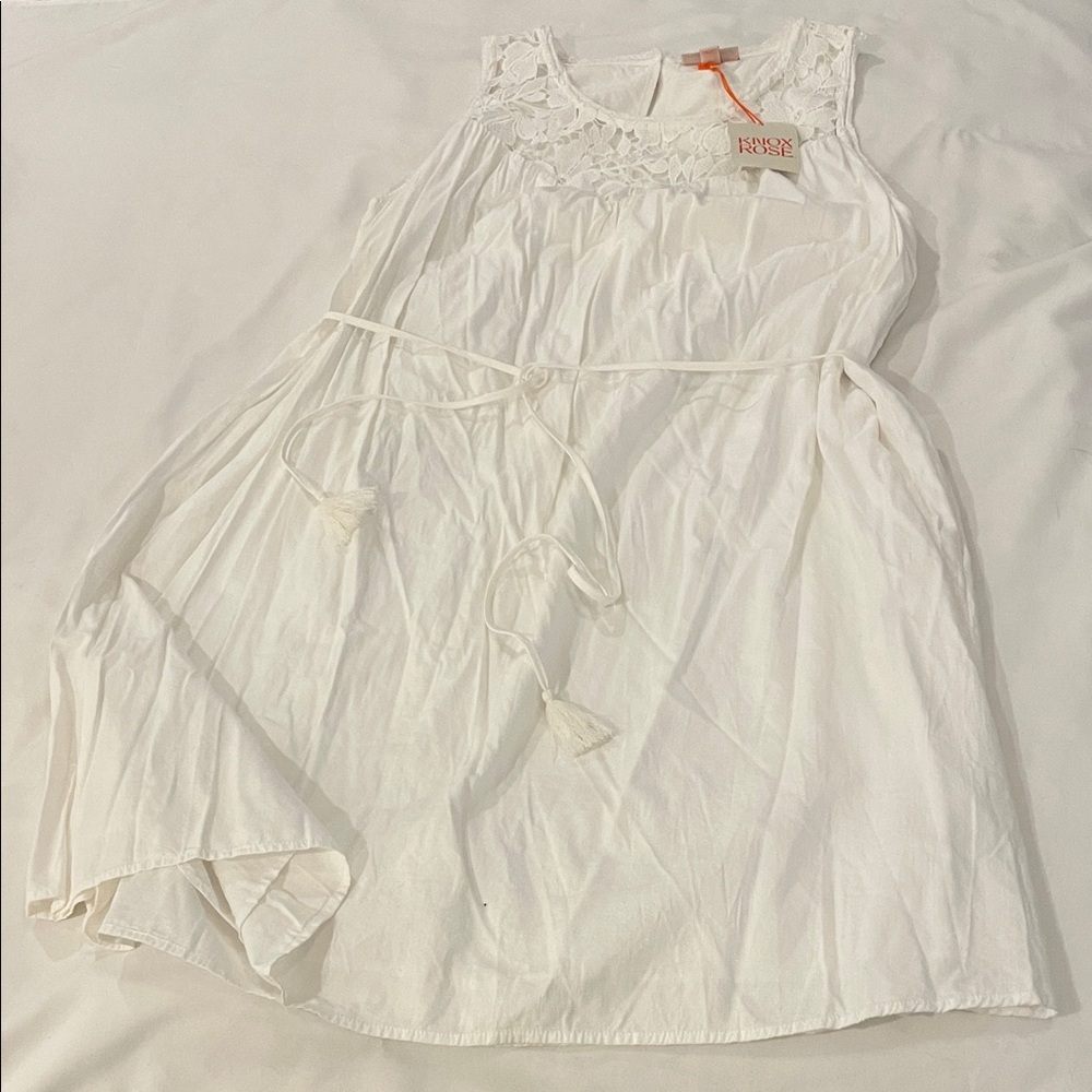 Knox Rose White Dress with Lace Accents